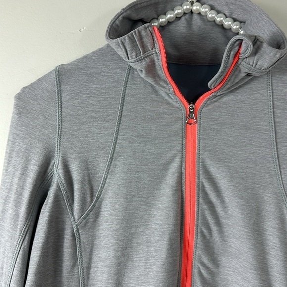 Lululemon Gray Orange 1/4 Zip Long Sleeve Pullover Jacket 4 - Picture 3 of 8